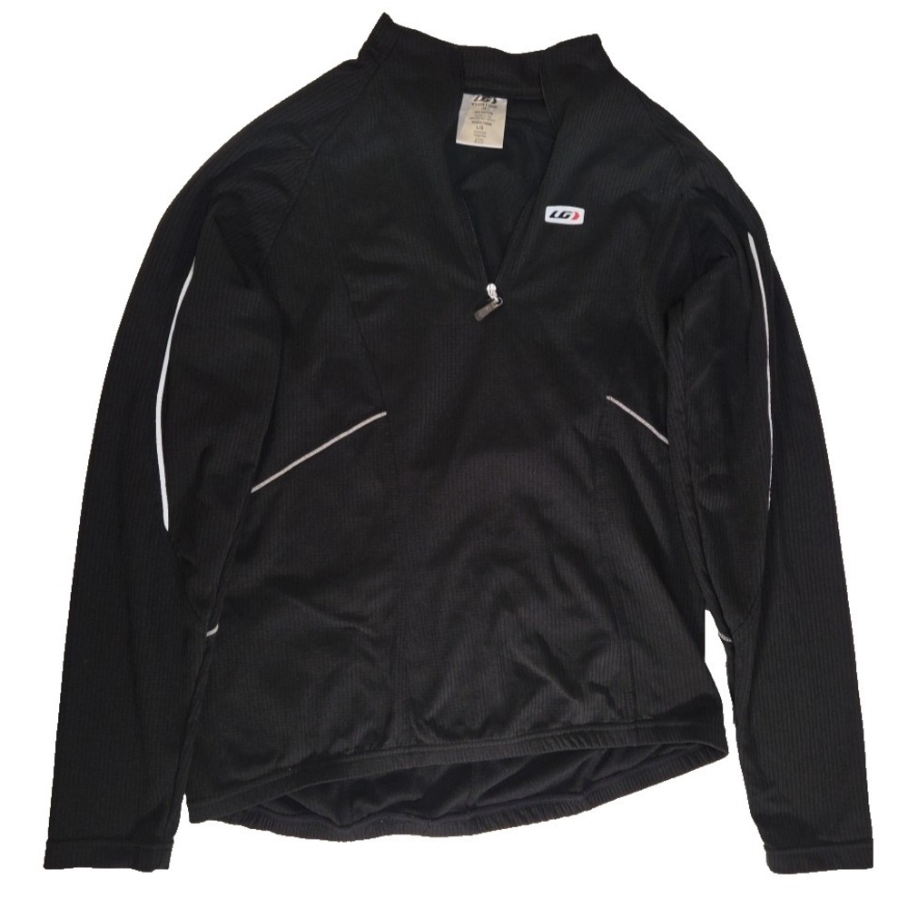 LG Louis Garneau Women's Cycling Jersey Jacket Edge 2 L/S‎ Black 1/4 Zip LARGE